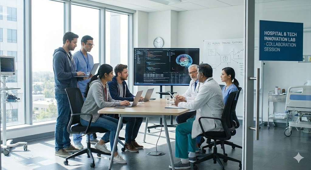 Healthcare professionals collaborating