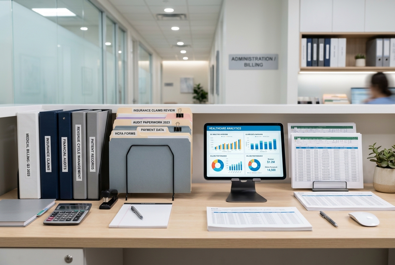 Hospital claims and billing administration desk