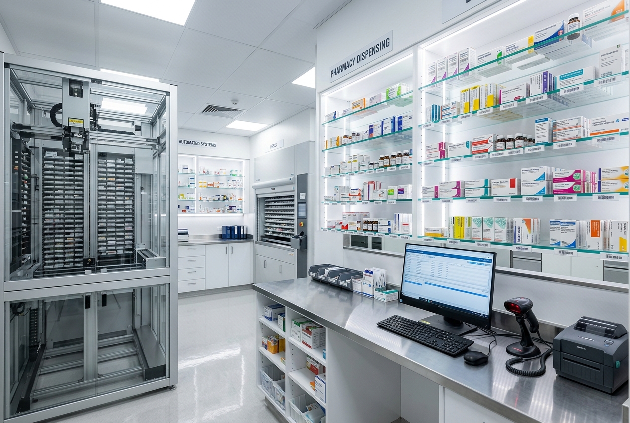 Automated hospital pharmacy dispensing unit