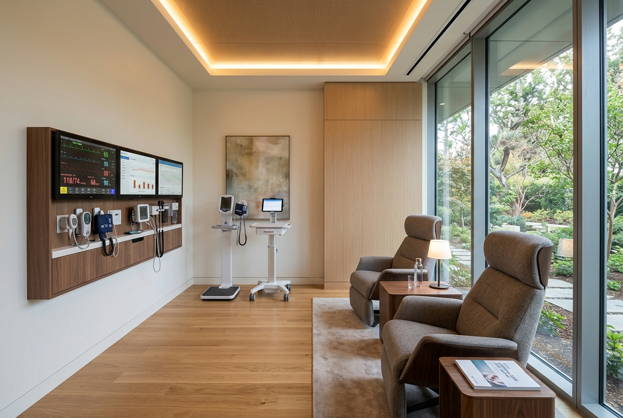 Modern clinic chronic care consultation suite